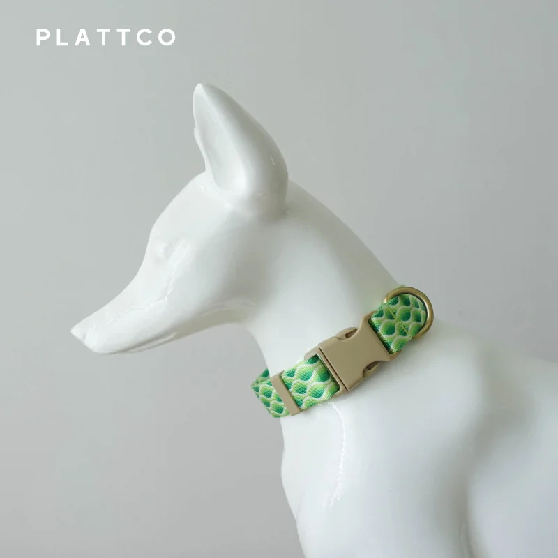 PLATTCO-Collar de diseño personalizado para mascotas, Gargantilla hecha a mano con ondas verdes, 5 tamaños, para perro auto perdido, PDC363 - imagen 3