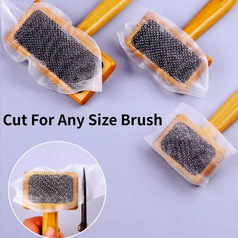 Bolsa de red para peine para perros, malla para quitar el pelo de mascotas, 50 Uds., cepillo para perros, bolsas de red para peine para depilación, bolsa de malla portátil, 50 Uds., recolector de lana para mascotas - imagen 3