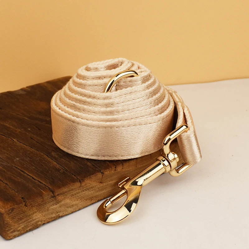 Accesorios para perros con logotipo de diseñador personalizado de lujo Popular, Collar de perro personalizado de poliéster sedoso, correas, arnés, lazo Crystal04 - imagen 5