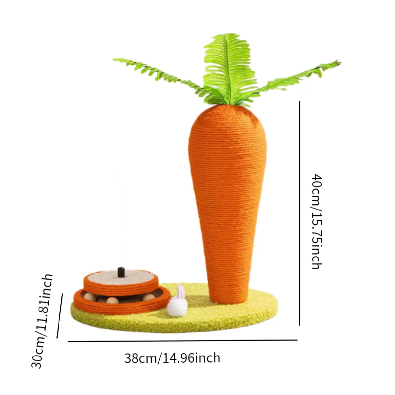 Cat Scratch Post Toy Carrot Shape Cat Scratcher Post for Exercise Playing