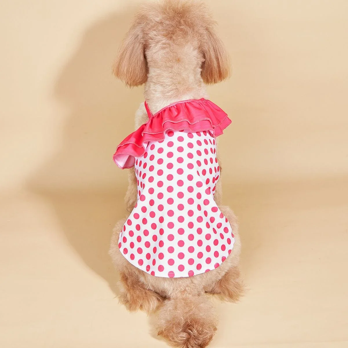 Traje de baño para mascotas Ins, camiseta sin mangas transpirable para perros pequeños y gatos, traje de baño de una pieza con tirantes, conjunto de vestido de Bikini, vestidos para perros pequeños - imagen 3