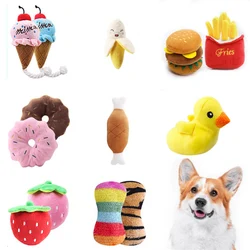 Juego de 7 piezas de juguetes con sonido para cachorros, peluche suelto para masticar mascotas, aperitivos de frutas y juguetes para cachorros de verduras, adecuados para juegos bonitos