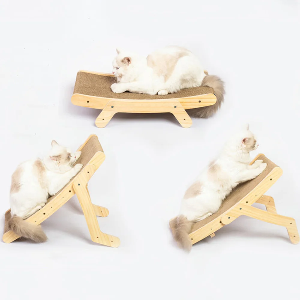 Rascador de madera ajustable para gatos, almohadilla para rascar gatos con superficie de Sisal, cama para gatos de interior, rascador y descansar - imagen 2