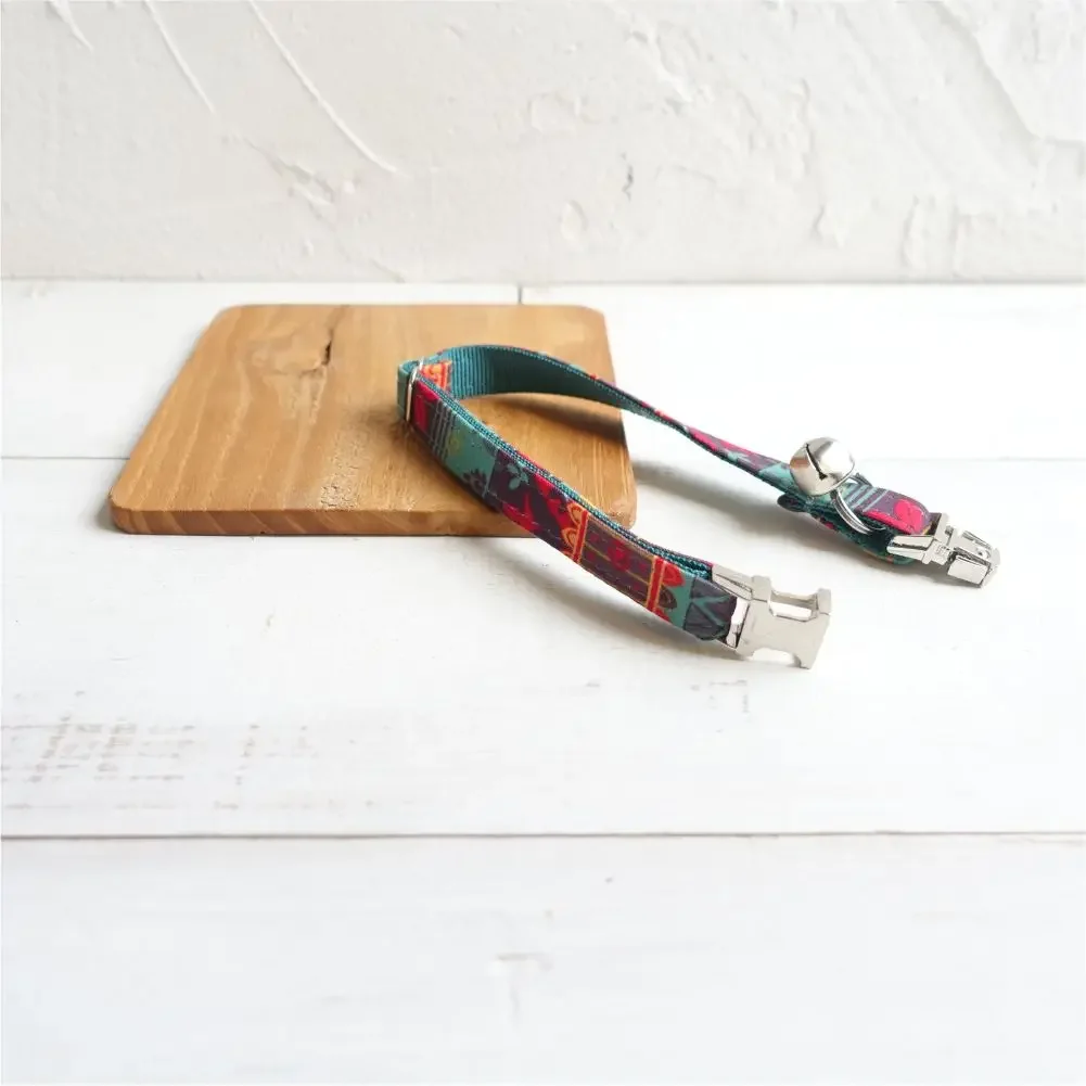 Collar de gato personalizado, contactos de nombre de identificación personalizados, hebilla de metal, collares de gato ajustables de estilo maya con campana - imagen 2