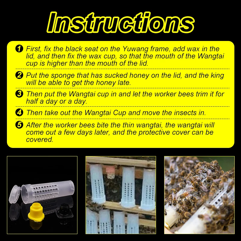 1 Juego de jaulas de apicultura, sistema de cría King Queen, caja receptora de abejas de plástico, vasos celulares, Kit completo, suministros de herramientas de Apicultura - imagen 5
