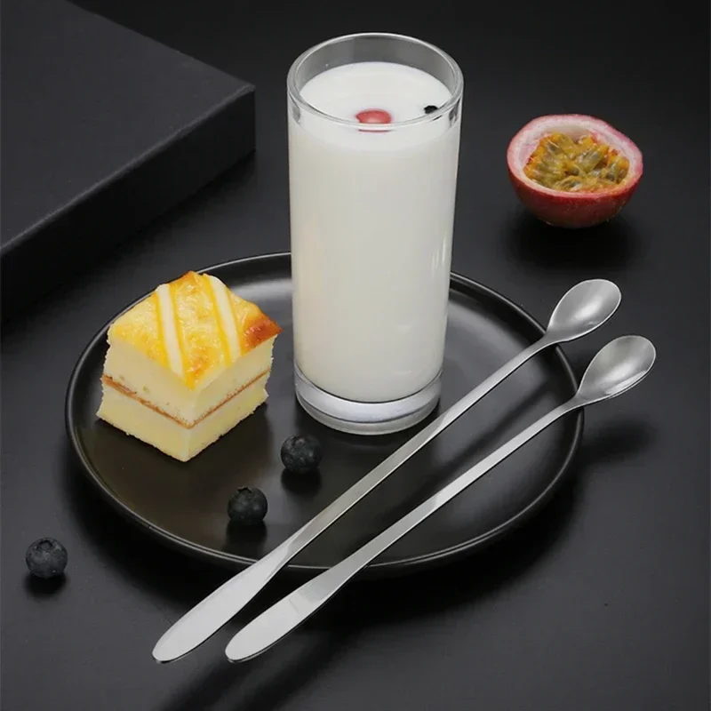 Cuchara de cóctel de acero inoxidable, 19/22/26/30cm de longitud, helado, postre, café, bebida, varilla agitadora, vajilla de cocina, 1 ud. - imagen 3