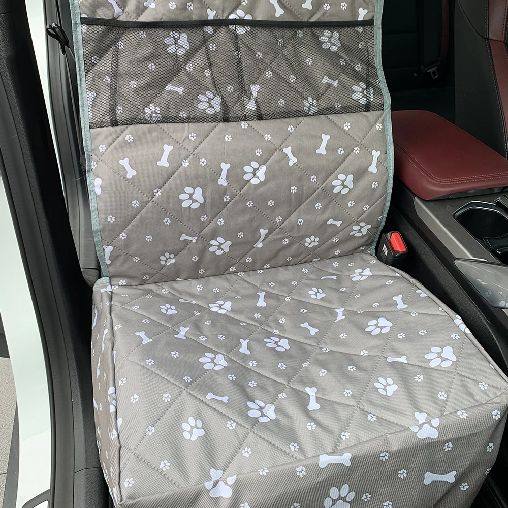 Funda para asiento de coche para perro para asiento delantero, fundas duraderas para asiento de perro a prueba de arañazos con bolsillos de malla para coche, camión y SUV - imagen 4