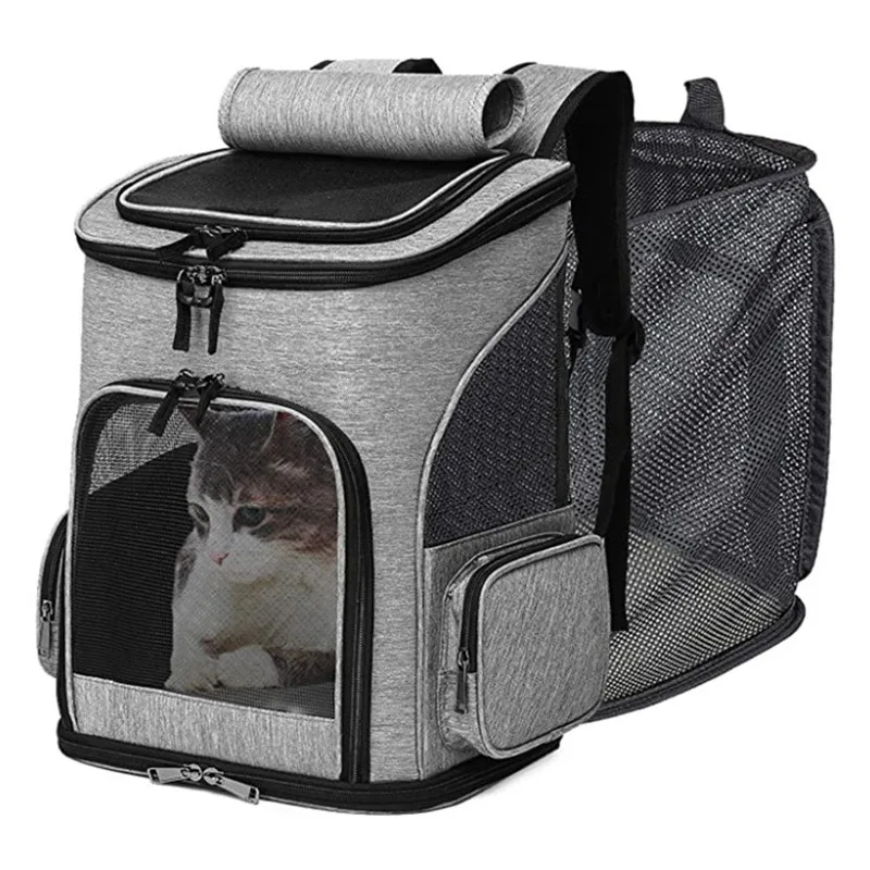 Suministros para mascotas, mochila para cachorros, bolsa expandible para mascotas, mochila portátil transpirable de gran capacidad para gatos, bolsa plegable para perros - imagen 4