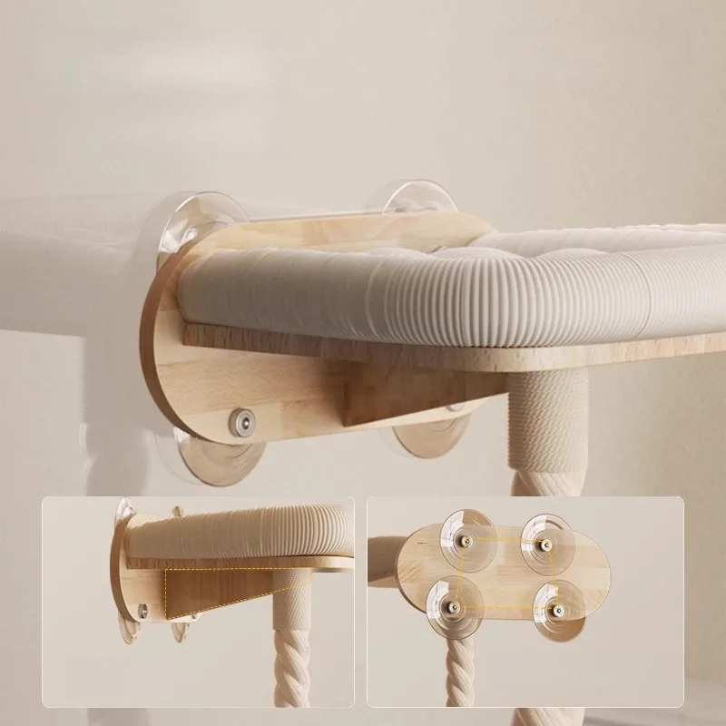 Ventosa para gatos, cuerda de escalada montada en la pared, rascador para gatos, escalada en pared, cuerda de Sisal, hamaca, ventana, cama, gatito, juguetes de interior - imagen 5