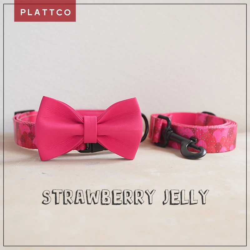 PLATTCO personalizado fresa JELLY pajarita cuello correa nylon impreso cachorro collar para mascota pequeña mediana grande 5 tamaño PDC322