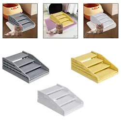 Rampa 4 pasos desmontable cómoda ajustable caja de arena gato práctica