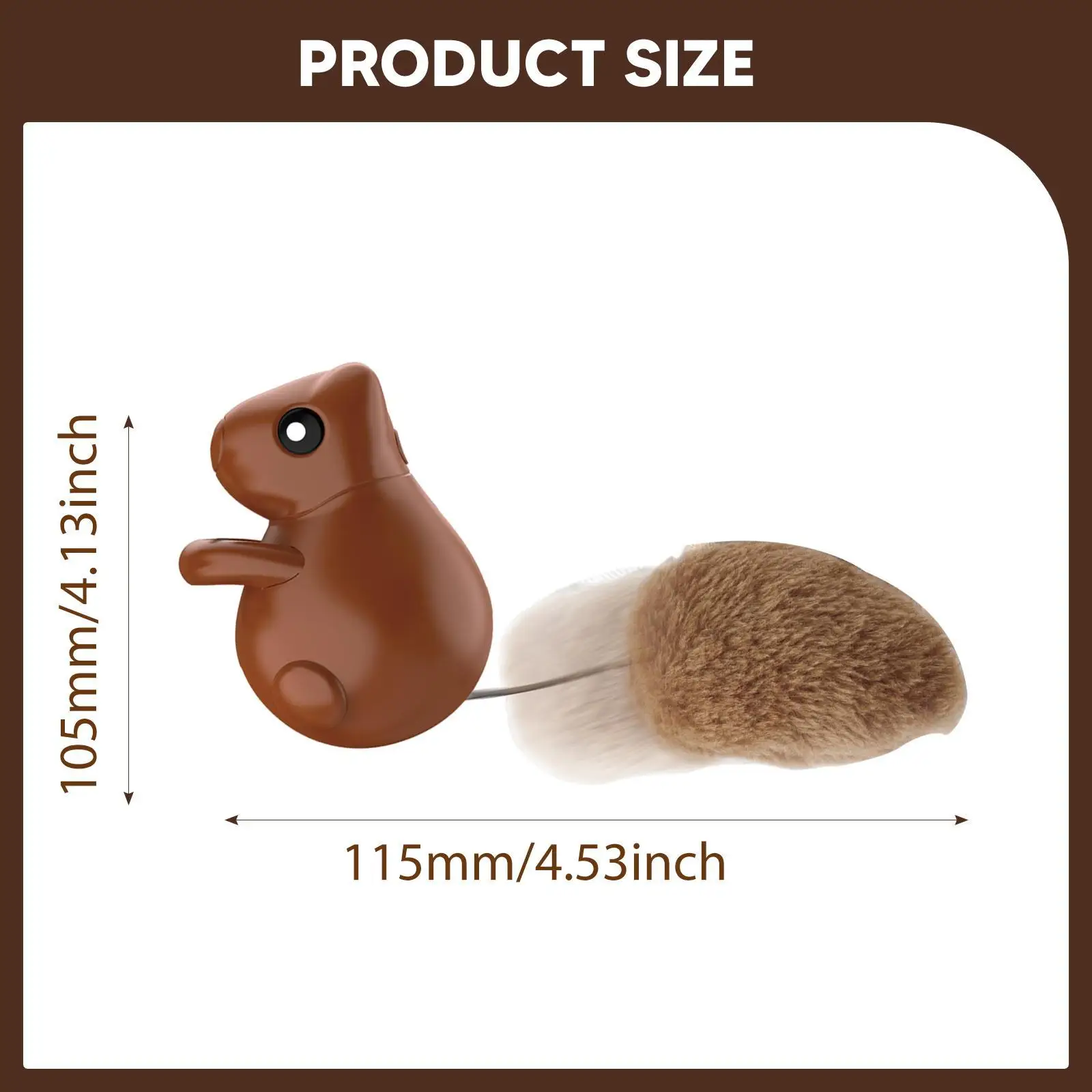 Interactive Cat Toy Squirrel Exercise Stimulation Tail Kitten Teaser Toy for Indoor Cat Adult Cats Birthday Bored Cats Chaser