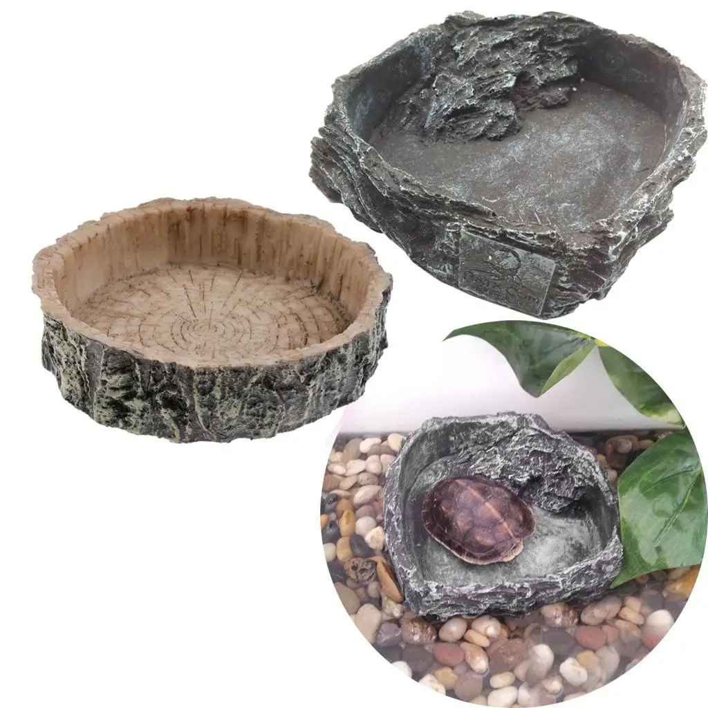 Reptile Amphibians Food Water Dish Pet Turtle Tortoise Scorpion