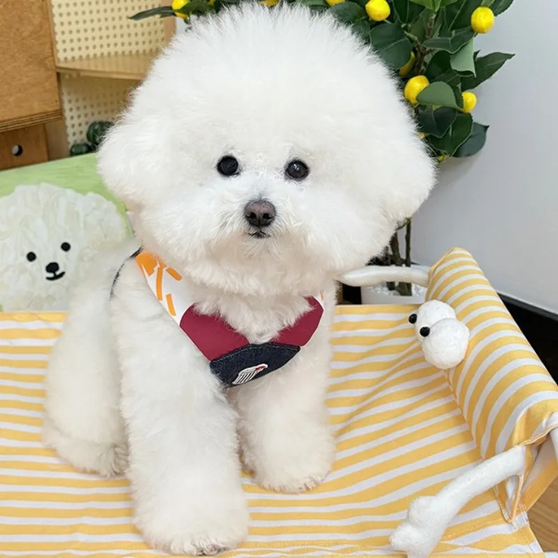 Lindo mascota tracción 1/Pic ropa para mascotas gato Teddy chaleco andador a rayas Yorkshire puede tirar vaquero chaleco perro arnés Accesorios