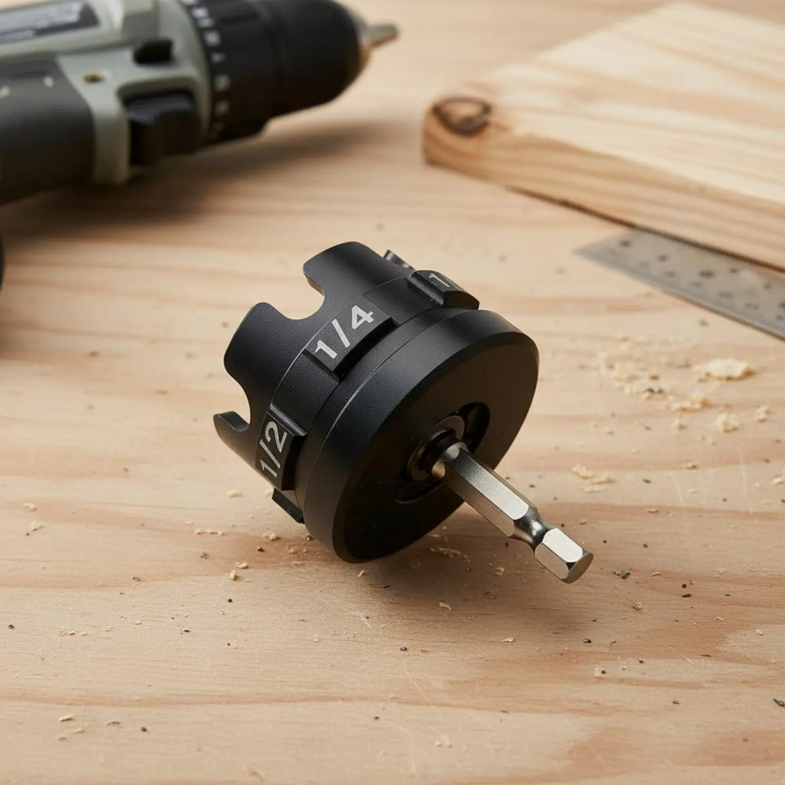 Accesorio taladro para tuercas con vástago hexagonal resistente a golpes