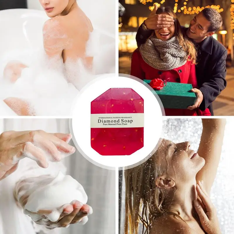 Jabón Natural de piedras preciosas con lámina dorada, jabón perfumado, regalo para mujeres y hombres, jabón de baño para cara y cuerpo para ayudar a suavizar la piel - imagen 5