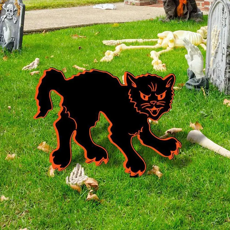 Estaca decorativa para patio de gato negro, Estaca de acrílico impermeable para decoración de jardín al aire libre - imagen 2