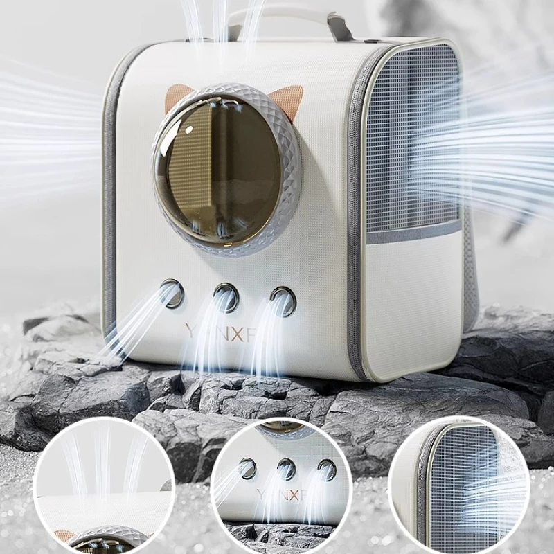 Bolsa transportadora portátil para gatos, mochila transpirable para gatos y gatitos, gran capacidad, transporte para gatos, bolsas de jaula para cachorros y gatos - imagen 2