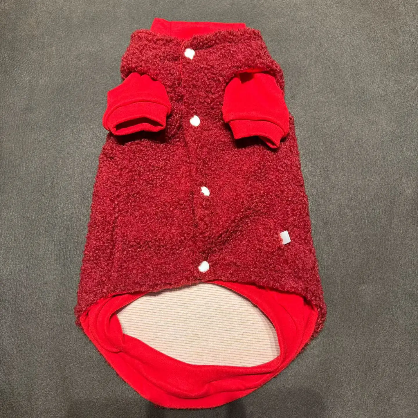 Chaleco polar rojo invierno para gatos Sphynx y Devon Rex – Térmico - imagen 3
