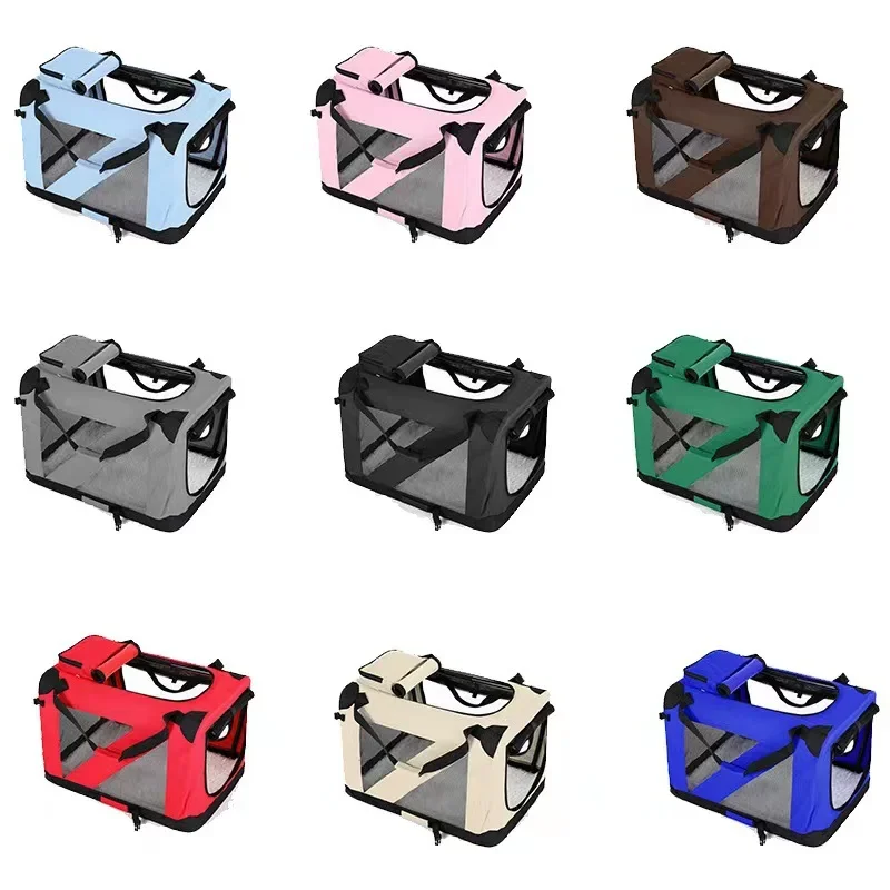Bolsa plegable de hombro portátil para mascotas, bolsa de viaje portátil de malla transpirable para coche, suministros para gatos y perros, transportador para mascotas - imagen 4