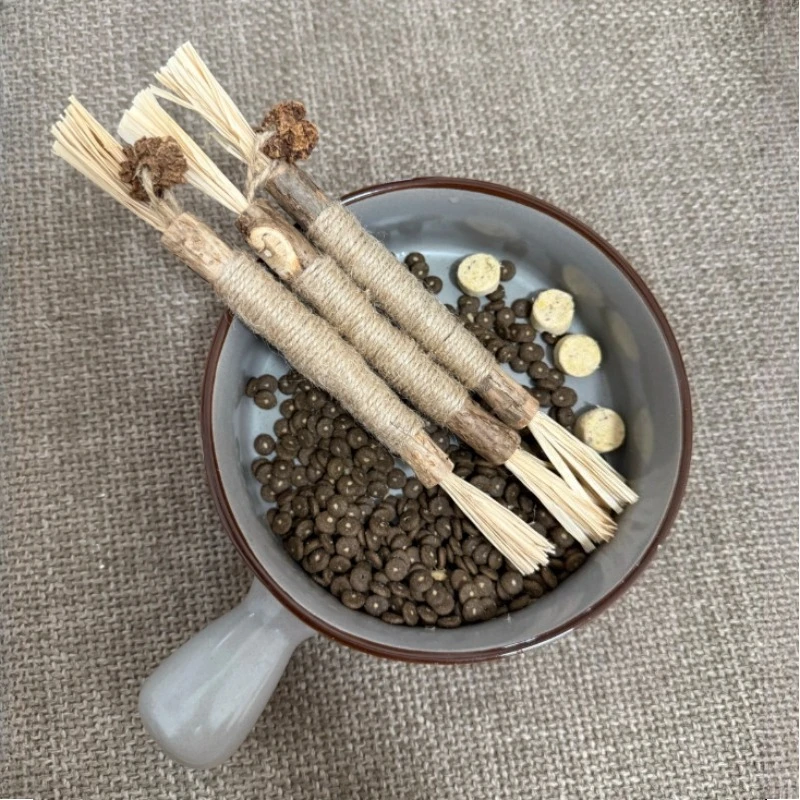 Palo para masticar para gatos, juguete de limpieza de dientes de madera con campana para moler y morder, varita de entrenamiento interactiva, juguete para mascotas para la salud dental - imagen 2