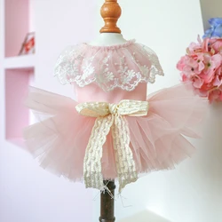 Vestido princesa con tutú y pajarita para gatos y perros pequeños