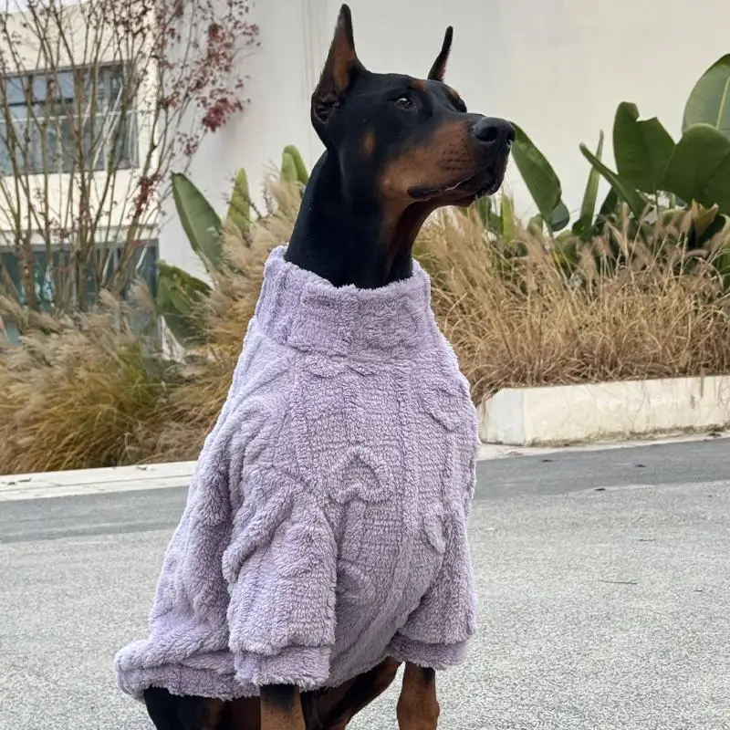 Suéter de lana para perros grandes, ropa gruesa y cálida para Doberman, abrigos de invierno para Golden Retriever Media, ropa para perros grandes - imagen 3