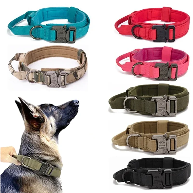 Conjunto de correa de Collar táctico militar para perro, correa retráctil duradera para mascotas, accesorio de entrenamiento para perros medianos y grandes, Pastor Alemán - imagen 2