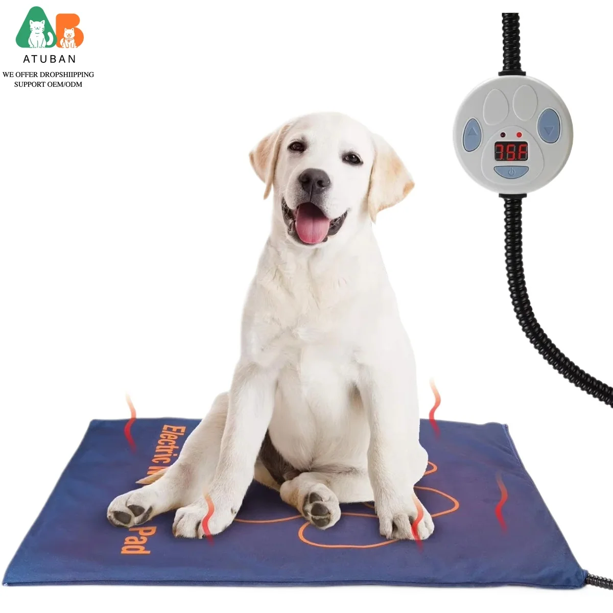 Almohadilla calefactora para mascotas, almohadilla calefactora ajustable con temperatura mejorada de 23x17 pulgadas para perros y gatos, impermeable, almohadilla calefactora eléctrica para perros y gatos