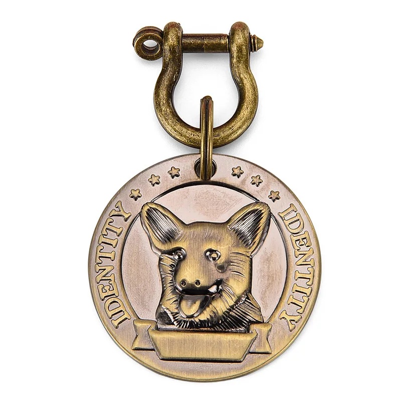 Placa de identificación de perro grande de cobre con grabado personalizado, placa de identificación antipérdida, accesorios para mascotas, grabado gratis - imagen 5