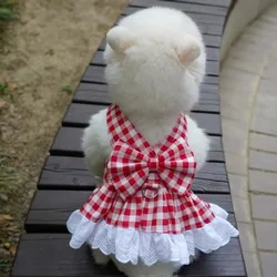 Vestido navideño a cuadros para gatos y perros - ropa festiva