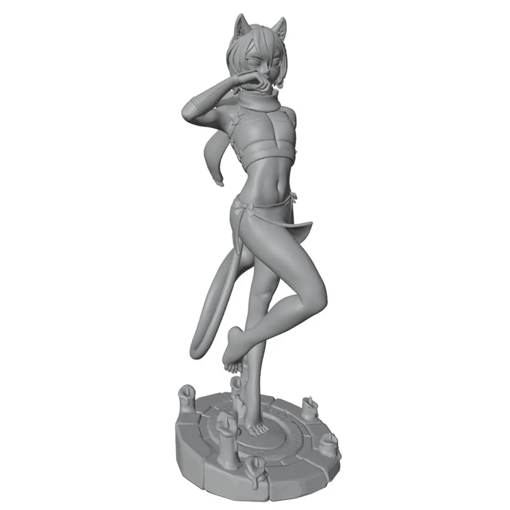 Kit resina gris muñeca guerrera 3D sin montar ni pintar para mascotas - imagen 3