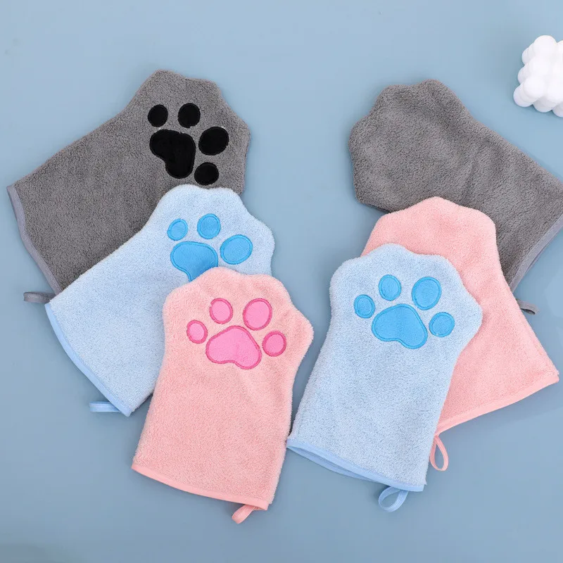 Toallas para mascotas estilo guante toallas de limpieza absorbentes especializadas para perros Toalla de baño para gatos suministros para mascotas guantes de baño para gatos - imagen 5