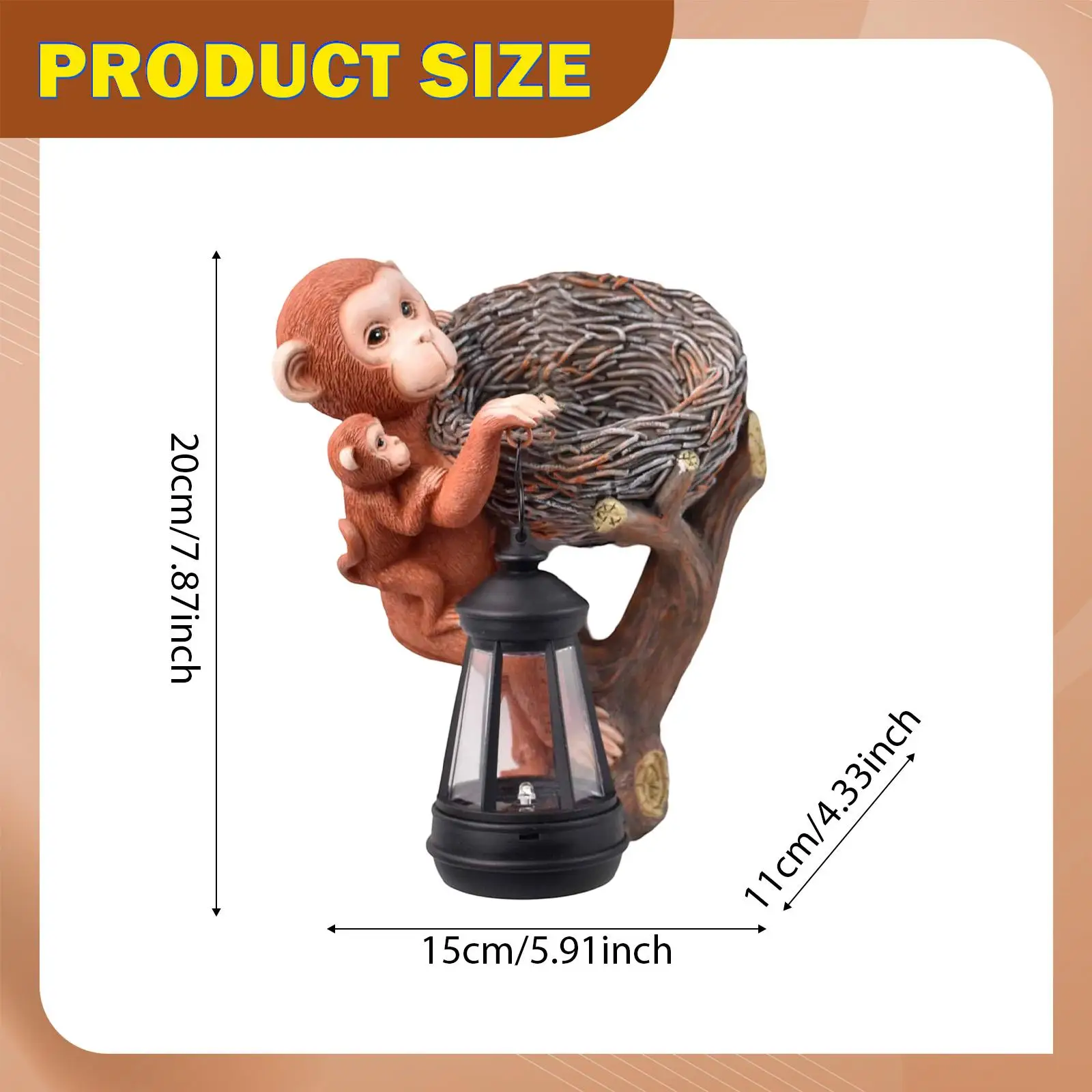 Solar Light Monkey Statue Collection Decorative Resin Ornament Landscape Garden Decor for Walkway Outside Home Courtyard Patio Solar Light Monkey Statue Collection Decorative Resin Ornament Landscape Garden Decor for Walkway Outside Home Courtyard Patio