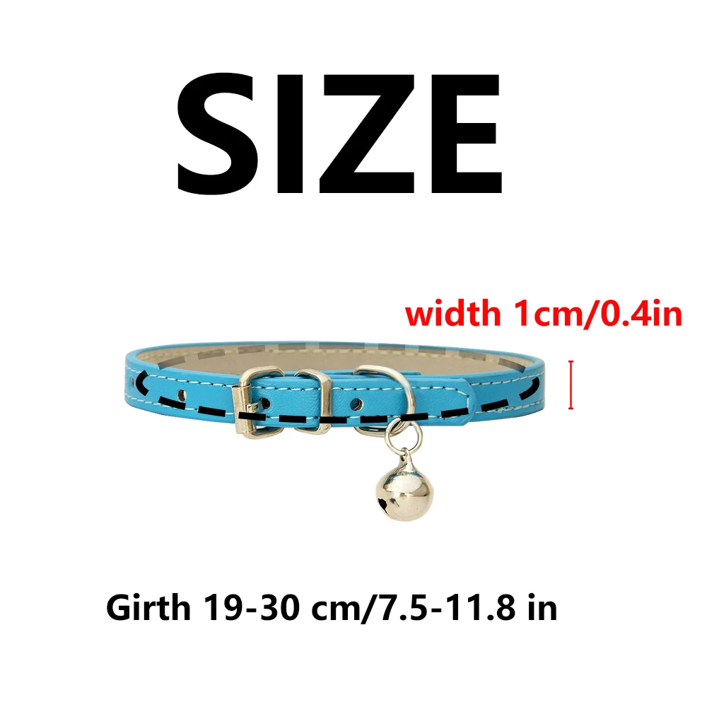 Collar para gatos de cuero PU ajustable: Collar para mascotas duradero y elegante con hebilla de metal, diseño acolchado suave para perros y gatos pequeños - - imagen 4