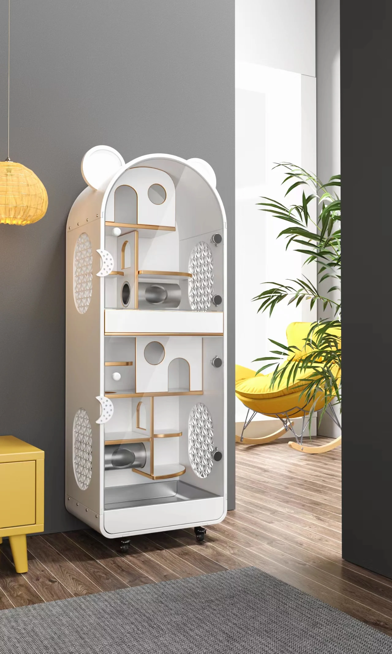 Chinchilla Villa Jaula de gabinete antimordeduras de madera maciza, jaula especial para citas, lujo, productos de compra - imagen 2