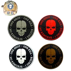 Parche táctico One Shot One Kill – Brazalete calavera militar