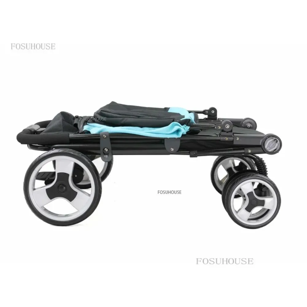 Cochecito de transporte para mascotas, carrito para perros pequeños y medianos, de 4 ruedas, plegable, de gran capacidad, para viajes al aire libre - imagen 4