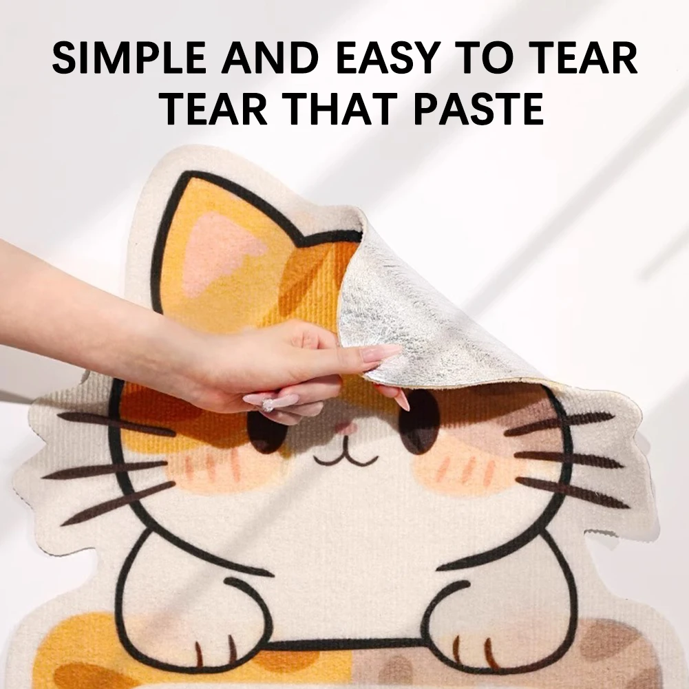 Tapete rascador autoadhesivo de fieltro con forma de gato, almohadilla rascadora para gatos montada en la pared, tablero rascador duradero para gatos, juguete para mascotas para gatos - imagen 5