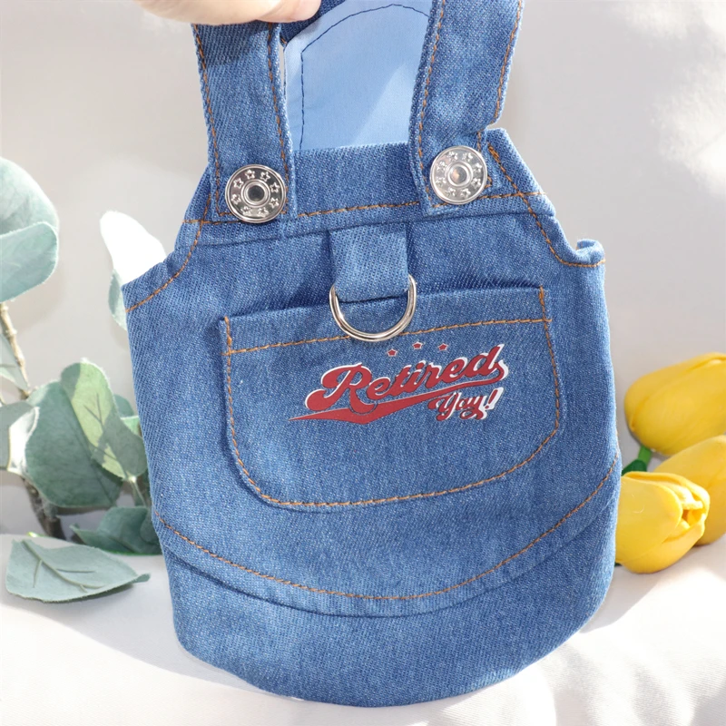 Vestido vaquero para perros, tirantes lisos de verano para mascotas, disfraz para perros y gatos, ropa de lujo para perros, falda para cachorros Chihuahua Bichon, chaleco para perros y niñas, pantalones vaqueros