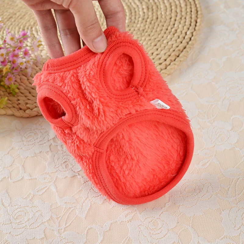 Chaleco de felpa para gato y conejo, ropa de dibujos animados para mascotas, gatito, cachorro, conejito, conejillo de indias, forro polar cálido, animales pequeños, Otoño e Invierno - imagen 2