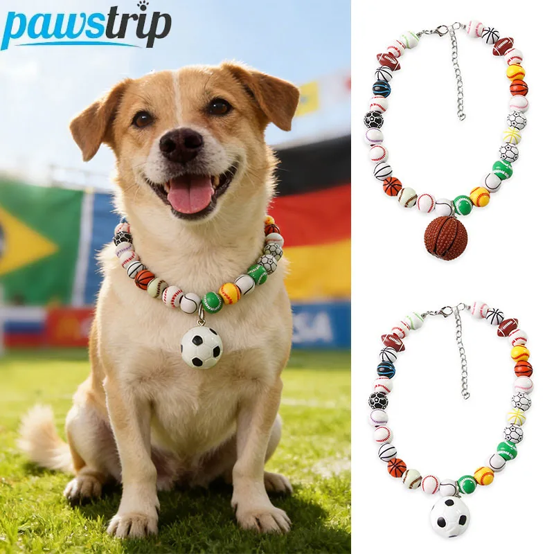 Collar ajustable balón de fútbol para perros y gatos