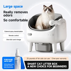 Caja arena autolimpiable inteligente para gatos con control app