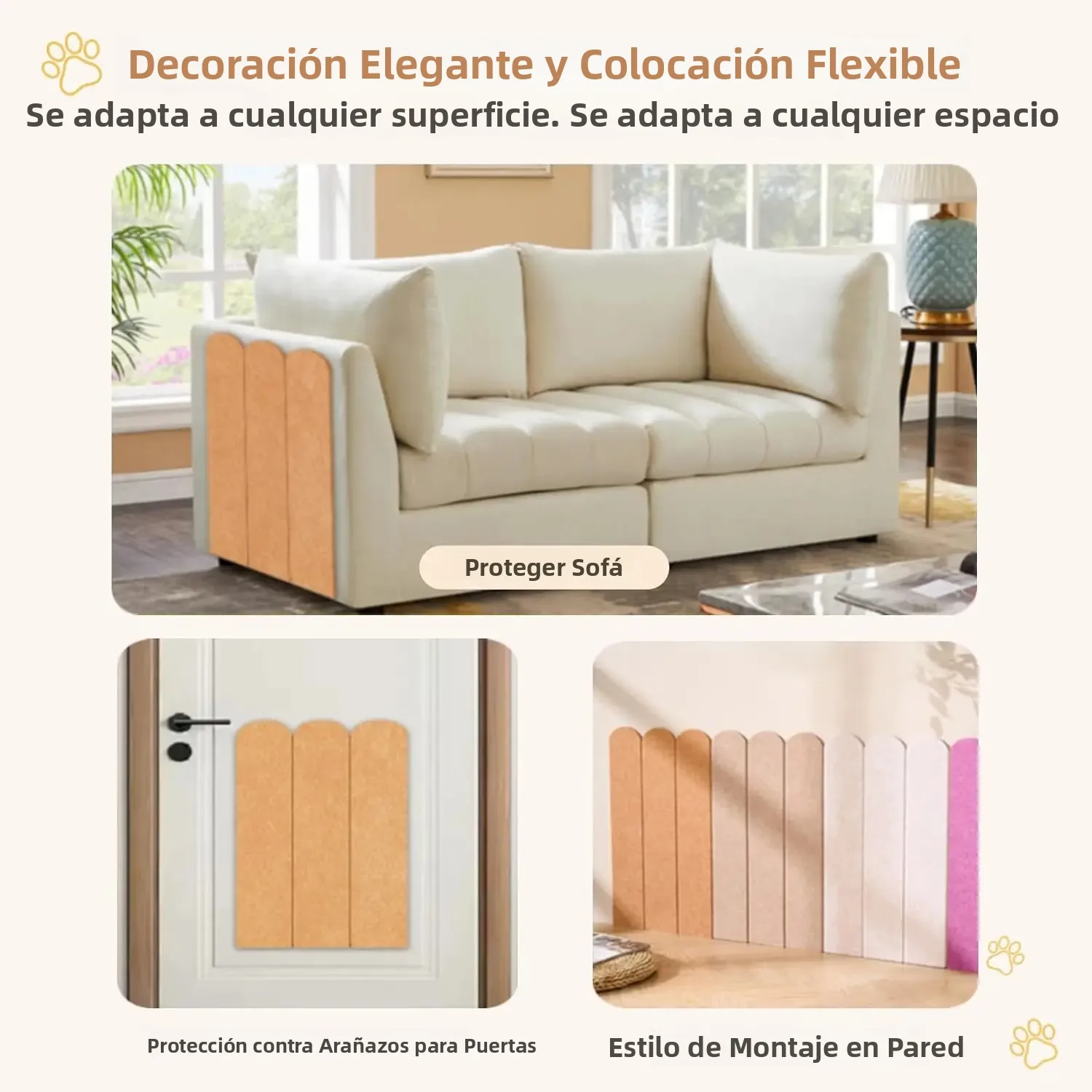 Antiarañazos para gatos, sofá, estera para gatear, poste rascador para gatos DIY, protección para sofá, alfombra autoadhesiva, tablero rascador para gatos, juguetes para gatos - imagen 2