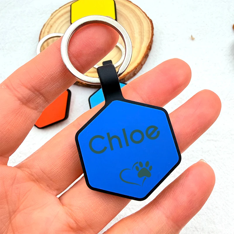 Placa de identificación hexagonal en silicona para perro y gato - imagen 5