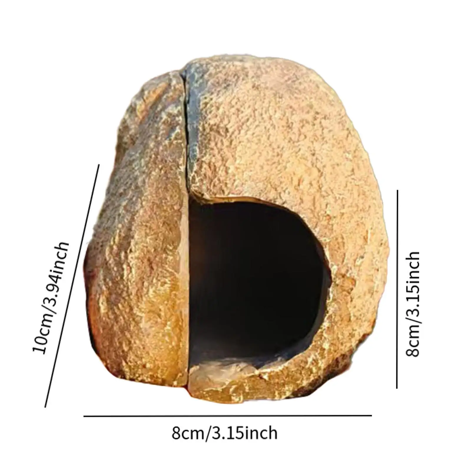 Aquarium Hideaway Cave House Aquarium Decor, Craft Reptile Habitat Decoration Fish Tank Ornament Hideaway Cave for Newts Pond