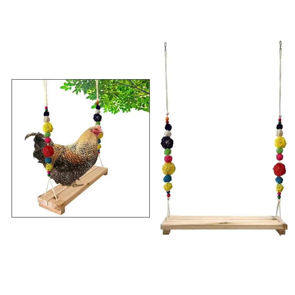 Pet Chicken Wood Swing Toys Natural Wooden for Hens Large Bird Parrot Parakeets