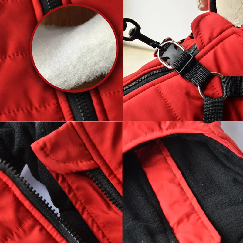 Ropa con arnés para perro, chaqueta para cachorro, Abrigo acolchado a prueba de viento para Chihuahua, Bulldog Francés, Yorkie, disfraz, suministros para mascotas - imagen 4