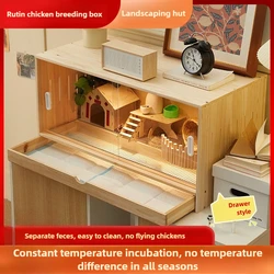 Caja de alimentación para pollos Rutin, conjunto especial completo de cabaña para paisajismo, incubadora de invierno, jaula para nido de pollo para pollo joven