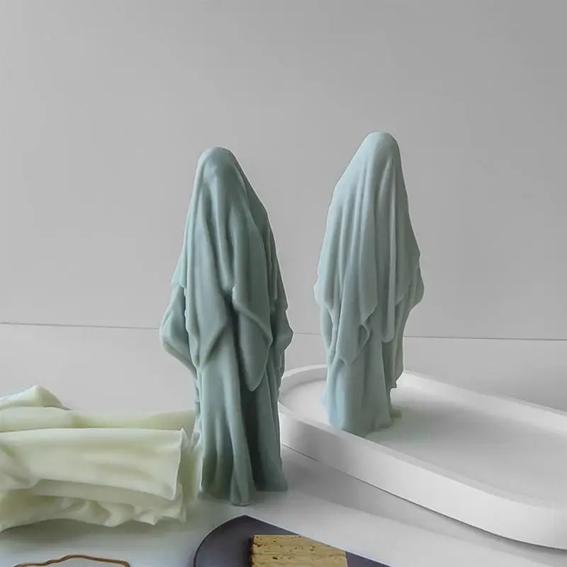 Moldes de velas de fantasma de Halloween, moldes de silicona para velas de Halloween, fabricación de velas de silicona, moldes de resina epoxi para velas de cera - imagen 2